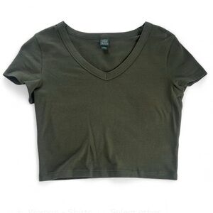Wild Fable Green Fitted Crop Top